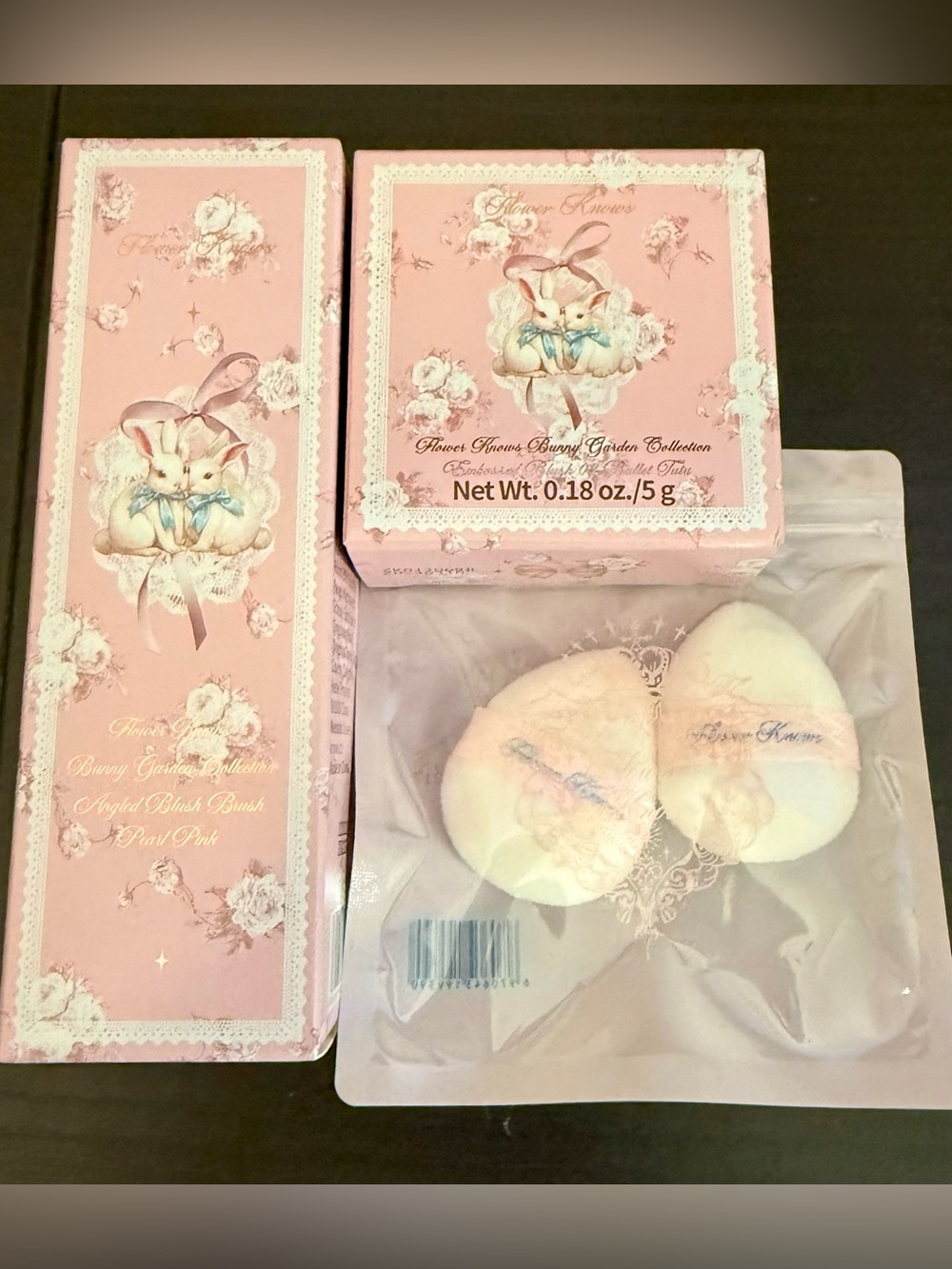 Flower knows Bunny Garden collection embossed blush and gift set